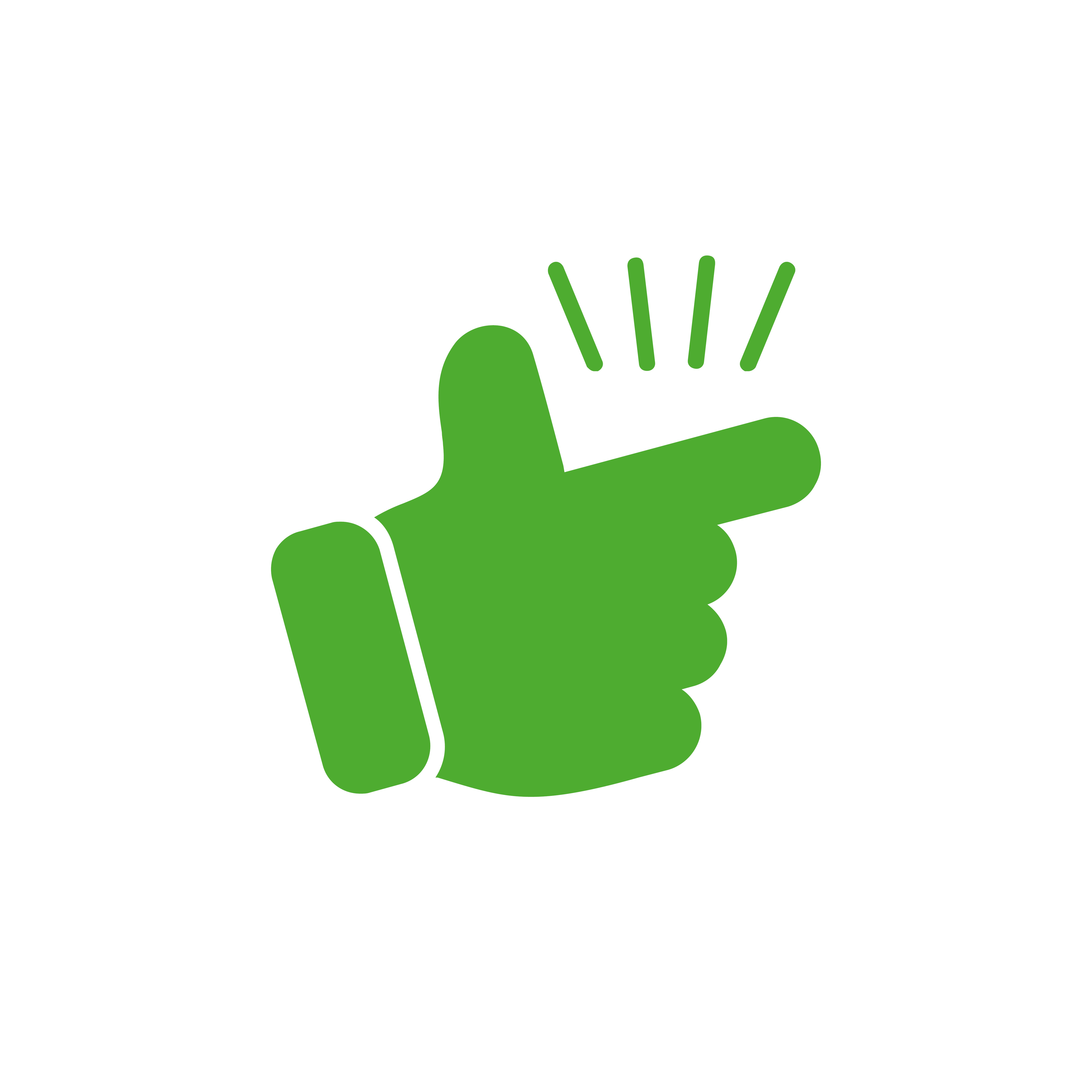 Icon leichte Verlegung Grüne Hand als Icon für Leichtigkeit