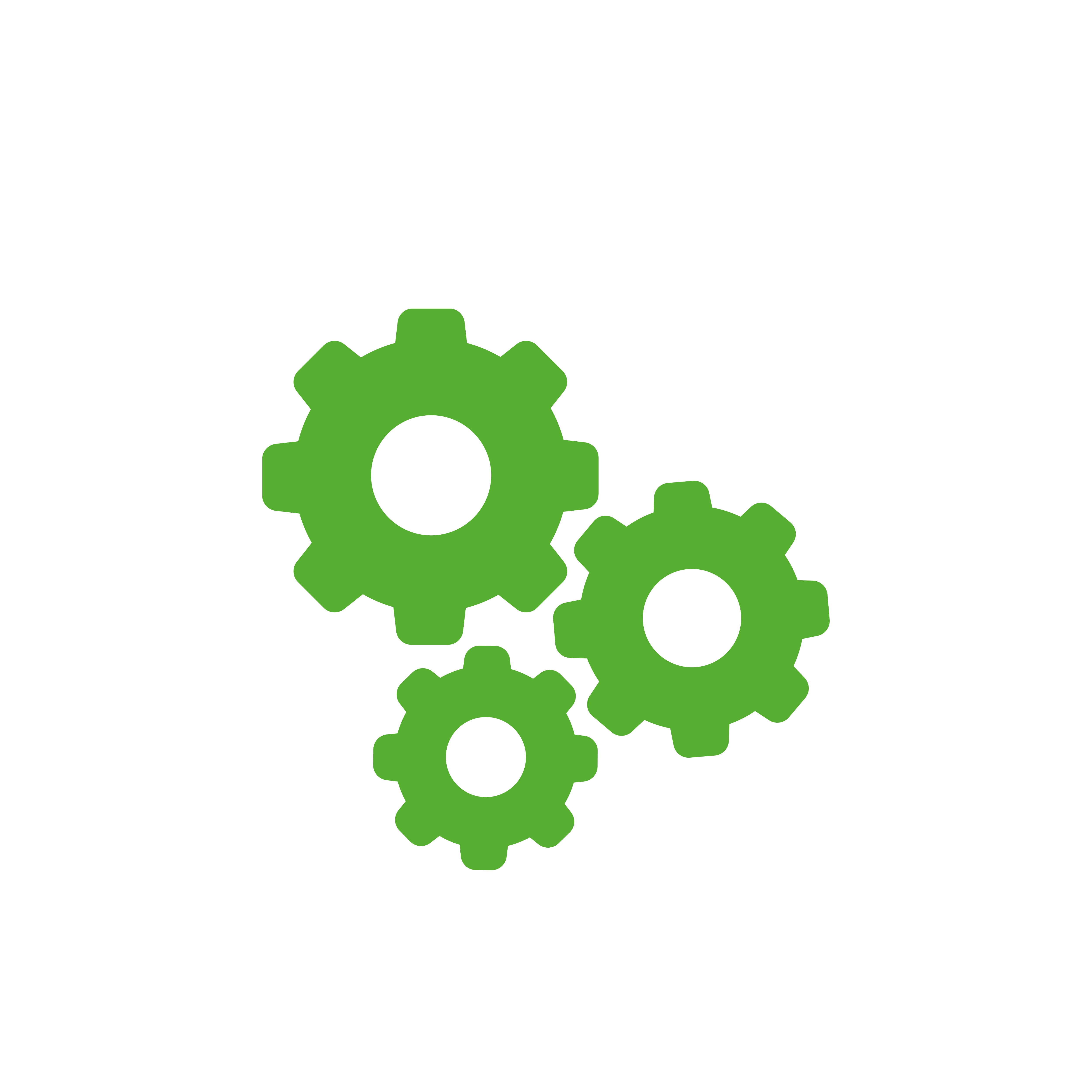 Icon Montage Grüne Zahnräder als Icon für Montage